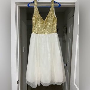 Gold and white dress